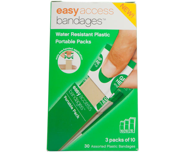 Easy Access Bandage Retail Box Plastic, Assorted, Box/30 < Genuine First Aid #0095-3000 