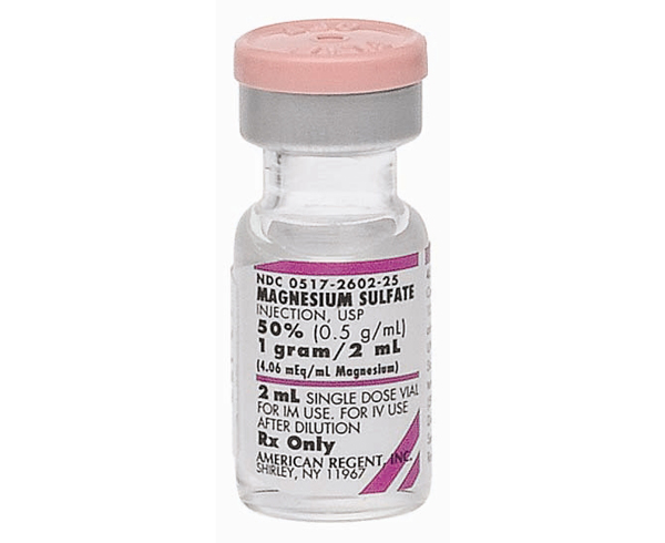 Magnesium Sulfate Injection, USP 50% 0.5g/mL - 2mL Vial < American Regent #0517-2602-25 