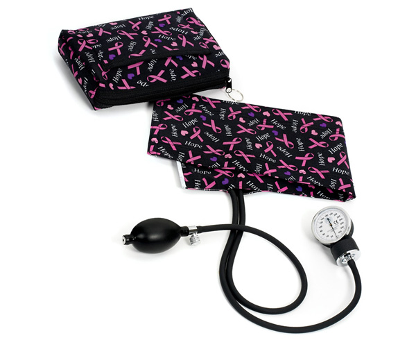 Premium Aneroid Sphygmomanometer With Carry Case, Adult, Hope Pink Ribbon, Print < Prestige Medical #882-PRB 