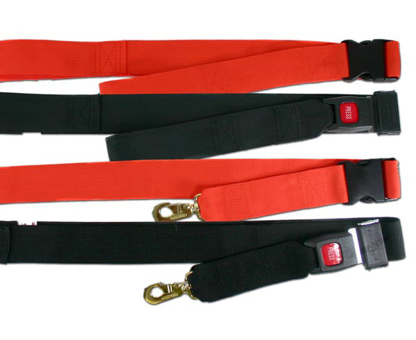 Nylon Backboard Strap w/ Plastic Buckle, 2pc, 7Ft, Red < Iron Duck #31720F 