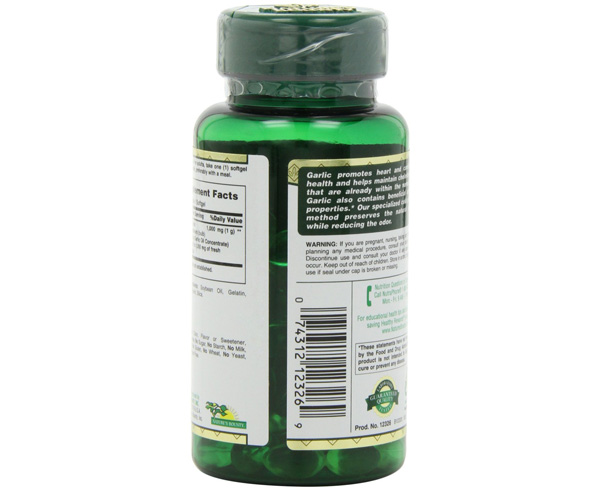 Odorless Garlic, 1000mg, 100 Softgels < Nature's Bounty #12326 