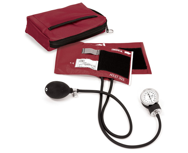 Premium Aneroid Sphygmomanometer With Carry Case, Adult, Burgundy < Prestige Medical #882-BUR 