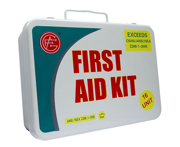 Unitized First Aid Kit, 16 Unit, Metal Case < Genuine First Aid #9999-2002 