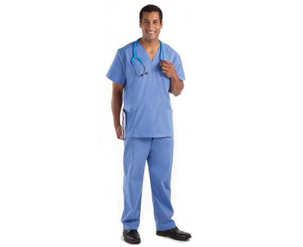 Premium Five Pocket Unisex Srub Top, XS, Ceil Blue < Prestige Medical #302-CBL-XS 