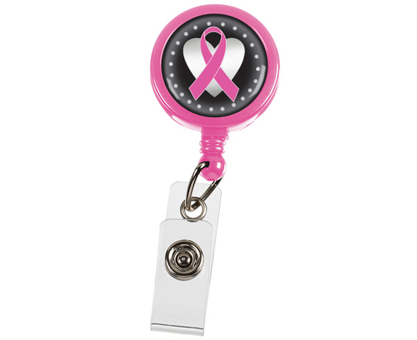 Retracteze ID Holder, Pink Ribbon Heart, Print < Prestige Medical #S13-PRH 