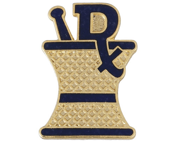 Pharmacy Mortar and Pestel Emblem Pin < Prestige Medical #1046 