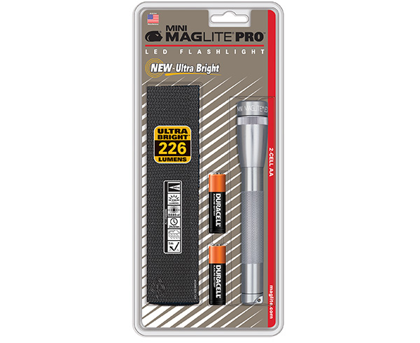 Mini Maglite Pro LED Flashlight W/ Holster, 2 Cell AA < Maglite 