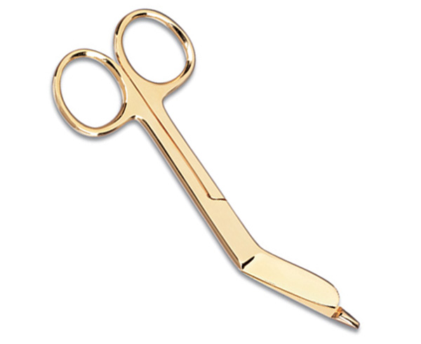 4.5" Gold Plated Bandage Scissor < Prestige Medical #42 