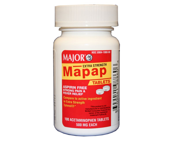 Acetaminophen Extra Strength Tablets 500mg, Bottle/100 < Major 