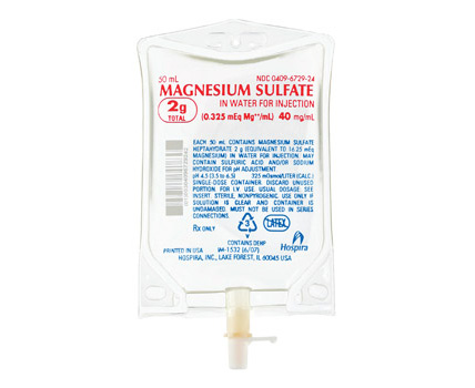 Magnesium Sulfate in Water for Injection, 40 mg per mL, 2g per 50 mL < Hospira #672924 