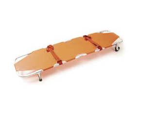 Model 11 Emergency Folding Stretcher w/ Wheels - Burgundy < Ferno #0101110 