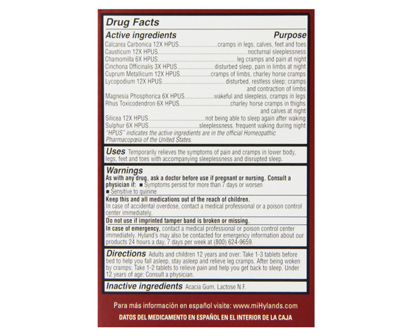 Leg Cramps PM, 50 Tablets < Hyland's Homeopathic 