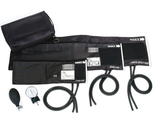 Premium Aneroid 3-In-1 Aneroid Sphygmomanometer Set with Carry Case, Black < Prestige Medical #882-COM-BLK 