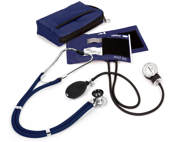 Aneroid Sphygmomanometer / Sprague-Rappaport Stethoscope Kit, Adult, Navy < Prestige Medical #A2-NAV 