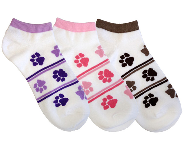 Fashion Socks, 3 Pack, Paw Print, Print < Prestige Medical #380-PAW 