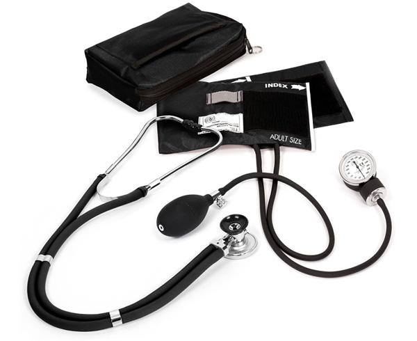 Aneroid Sphygmomanometer / Sprague-Rappaport Stethoscope Kit, Adult, Black < Prestige Medical #A2-BLK 