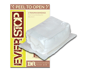 EverStop Hemostatic Blood Stopper Sterile Trauma Bandage, 4" < EverReady First Aid 