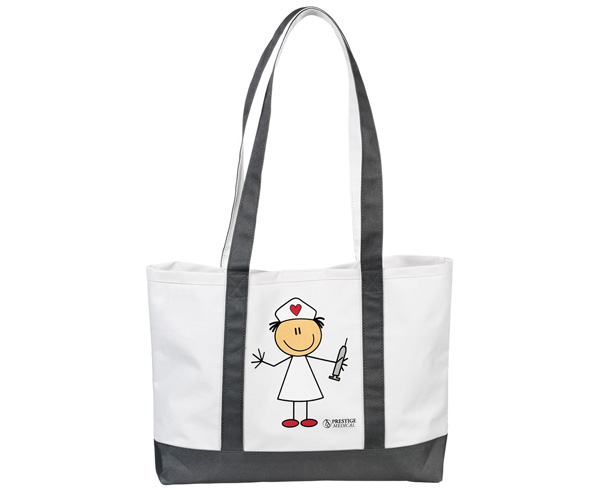 Large Tote Bag, Stick Nurse, Print < Prestige Medical #705-STG 