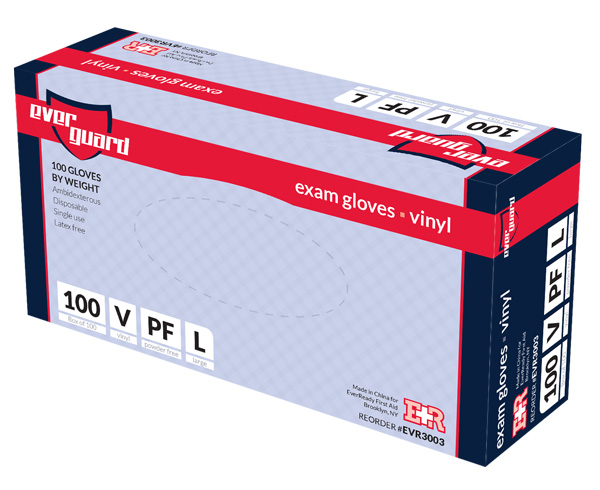 EverGuard Exam Gloves, Vinyl < EverReady #EVR3000 