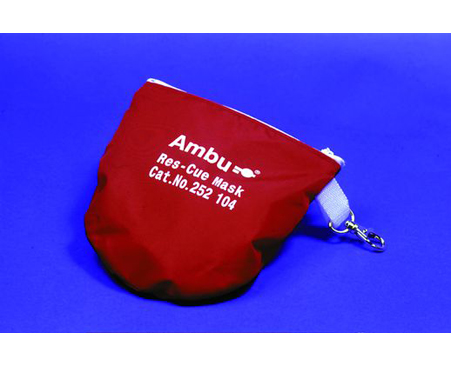 Res-Cue CPR Mask w/ Oxygen Inlet in Soft Red Case < Ambu #000 252 104 