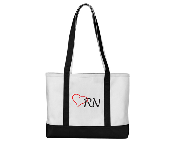 Large Tote Bag, RN on Black, Print < Prestige Medical #705-RNB 