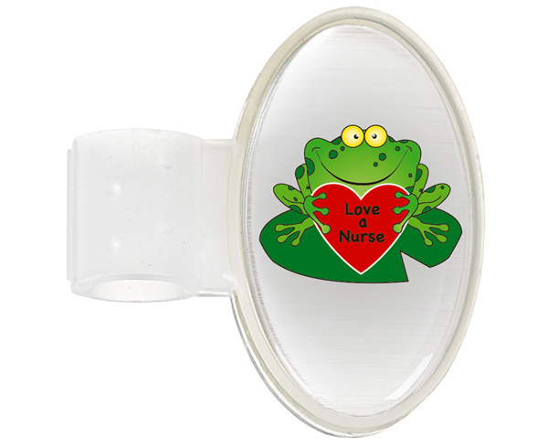 Domed ID Tag, Frog (Love a Nurse), Print < Prestige Medical #S8-FLN 