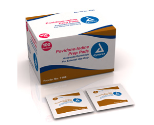 Iodine Prep Pads, Medium, Box/100 < Dynarex #1108 