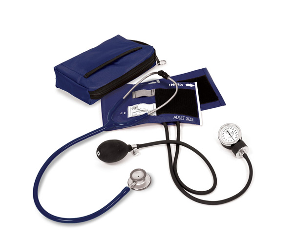 Aneroid Sphygmomanometer / Clinical Lite Stethoscope Kit, Adult, Hunter < Prestige Medical #A121-NAV 