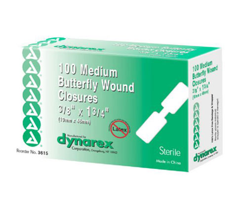 Sterile Butterfly Wound Closure (Large) , Box/100 < Dynarex #3616 