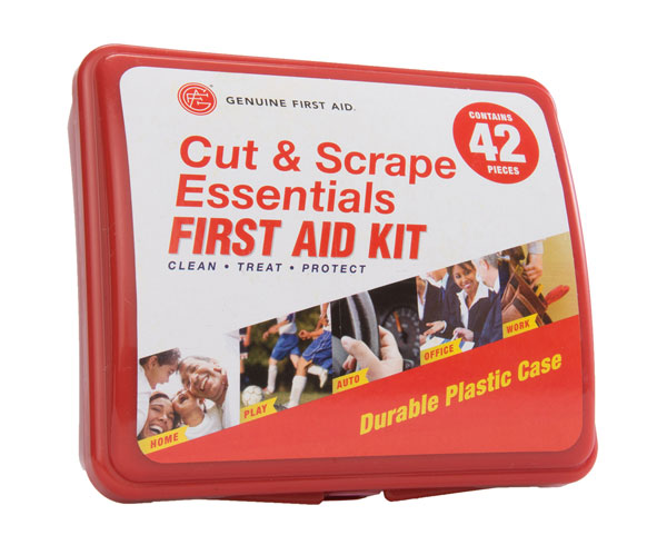 First Aid Kit, 42 pcs, Hard Case < Genuine First Aid #9999-2309 
