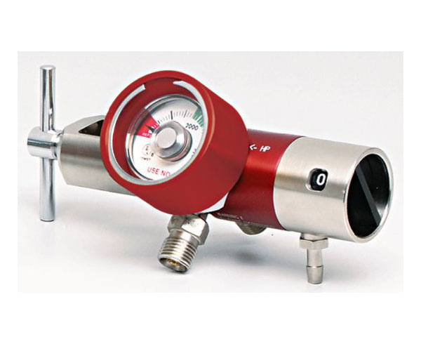 LSP Rhino Oxygen Pressure Regulator 0-25 LPM w/ 2 Check Valves - Red < Allied Healthcare Products #L370-220-R 