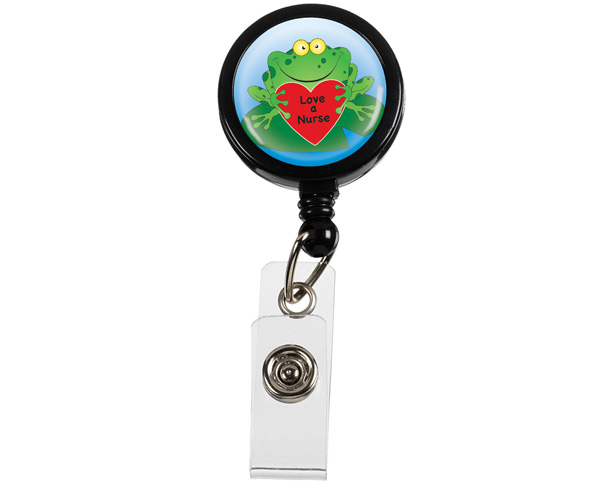 Retracteze ID Holder, Bulk, Frog (Love a Nurse), Print < Prestige Medical #13-B-FLN 