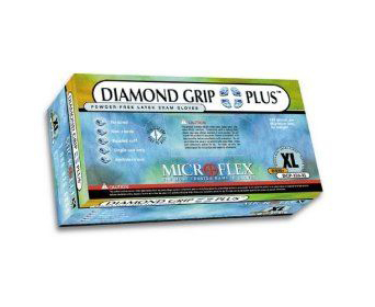 Diamond Grip Plus Latex Exam Gloves - Small , Box/100 < Microflex #DGP-350-S 