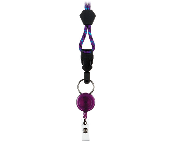 Retractable Lanyard, Purple, Blue, Black Lanyard with Violet Retracteze < Prestige Medical #6053-PUR 