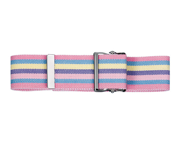 Cotton Gait Belt with Metal Buckle, Stripes Hot Pink, Print < Prestige Medical #621-SPA 