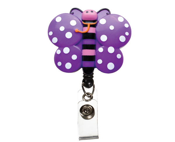 Deluxe Retracteze ID Holder, Butterfly, Print < Prestige Medical #S14-BTF 