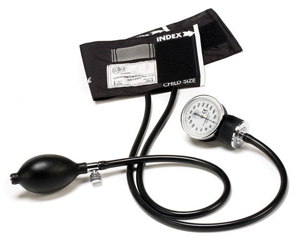 Pediatric Cotton Cuff Aneroid Sphygmomanometer, Pediatric, Black < Prestige Medical #80-PED 