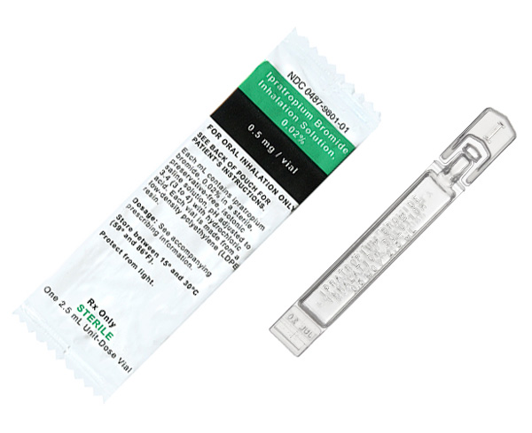 Ipratropium Bromide Inhalation, 0.02%, 0.5g/2.5mL, Box/30 < 