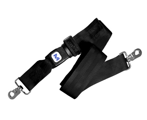 Nylon Backboard Strap, 2-Peice, 5' w/ Metal Push Button Buckle, Black < Morrison Medical #1210BK 