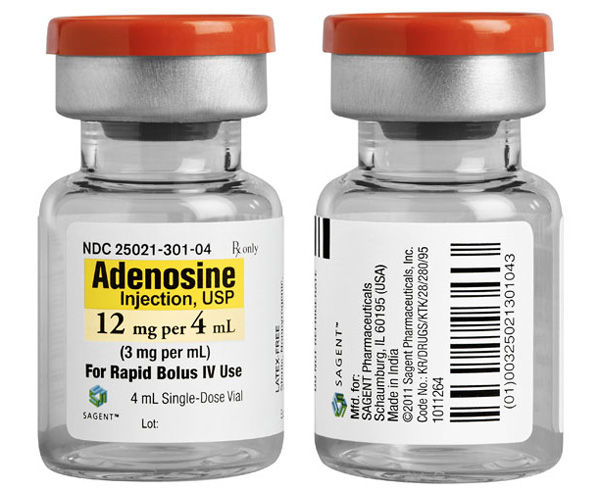 Adenosine Injection, USP, 12mg per 4mL < Sagent Pharmaceuticals 
