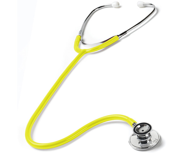 Ultra-Sensitive Dual Head Stethoscope, Adult, Neon Yellow < Prestige Medical #S125-N-YEL 