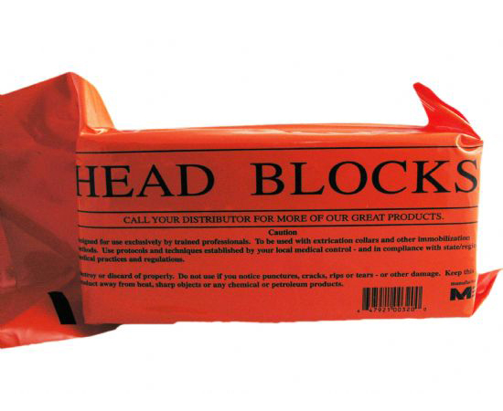 Disposable Foam Head Blocks w/ Straps Pair < Morrison Medical #322 
