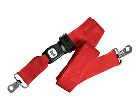 Nylon Backboard Strap, 2-Peice, 5' w/ Metal Push Button Buckle, Red < Morrison Medical #1210RD 