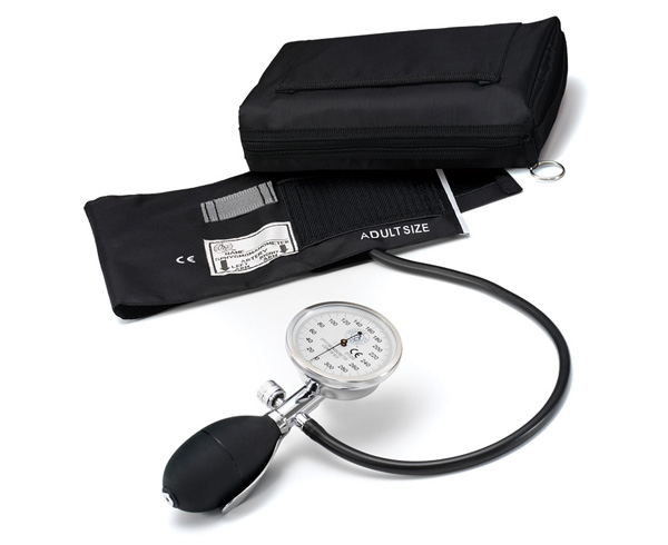 Single-Hand One-Tube Aneroid Sphygmomanometer, Adult, Black < Prestige Medical #887-BLK 