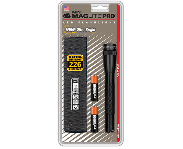 Mini Maglite Pro LED Flashlight W/ Holster, 2 Cell AA < Maglite 