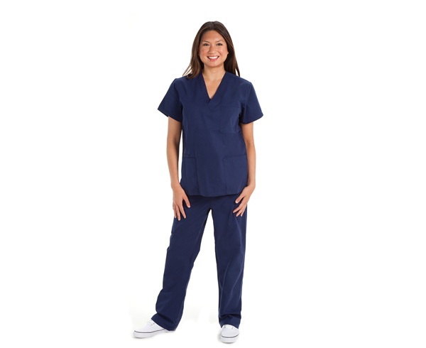 Premium Five Pocket Unisex Srub Top, Small, Navy < Prestige Medical #302-NAV-S 