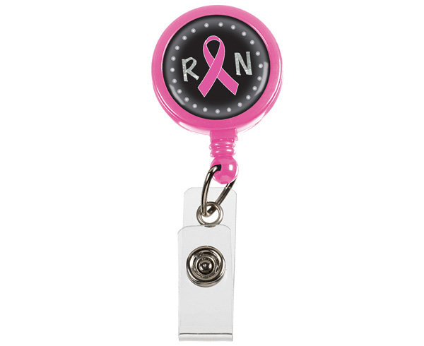 Retracteze ID Holder, Bulk, Pink Ribbon RN, Print < Prestige Medical #13-B-PRN 