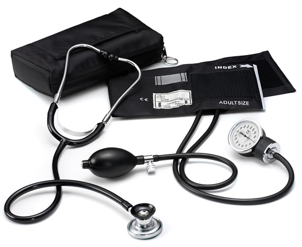 Basic Aneroid Sphygmomanometer SpragueLite Kit Stethoscope, Adult, Black < Prestige Medical #A1-110 