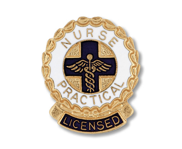 Licensed Practical Nurse (Wreath Edge) Emblem Pin < Prestige Medical #1053 