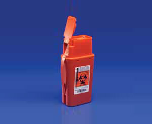 SharpSafety Transportable Sharps Container, Red, 1 Quart < Covidien Kendall #8303SA 